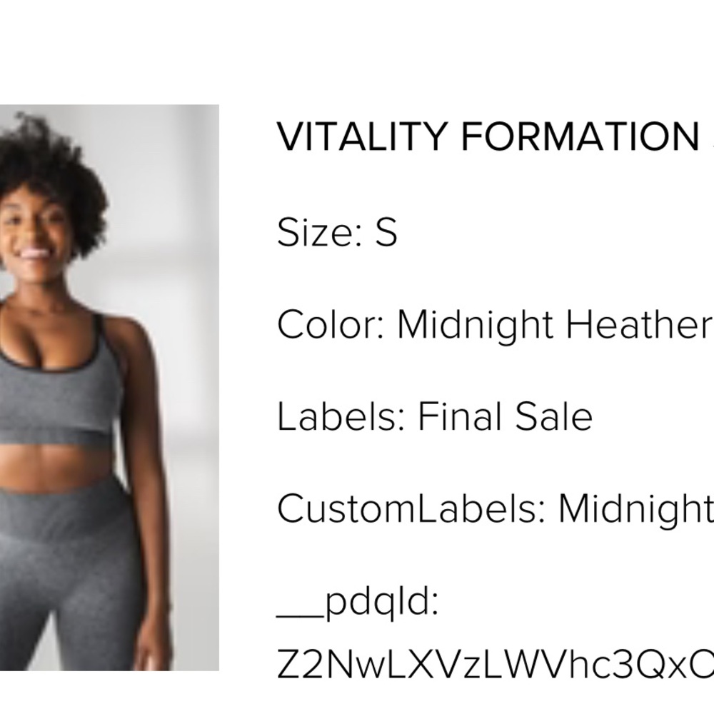 Vitality Formation Sports Bra - Gray